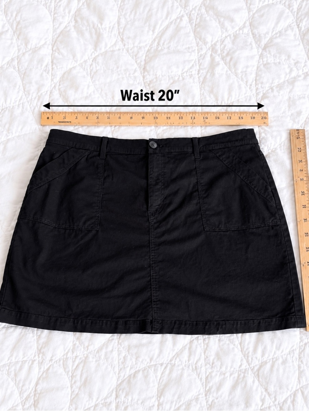 Women’s Black Stretch Skort Size 20W Cotton Blend Built-In Shorts Pockets Casual